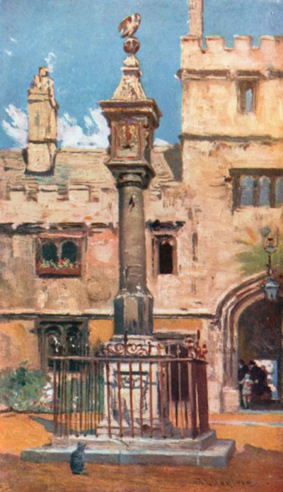 Corpus Christi College (fargelitografi) av John Fulleylove
