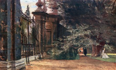 I Trinity College Gardens (fargelitografi) av John Fulleylove