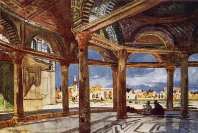 Interiør av Dome of the Chain, ser nordover (farge litho) av John Fulleylove