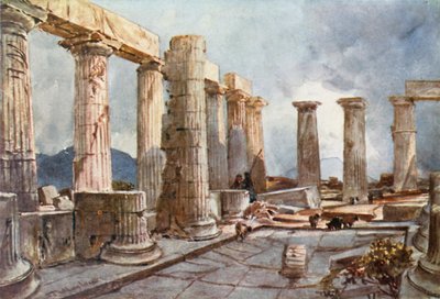Interiør av Apollo-tempelet ved Bassae i Arcadia av John Fulleylove