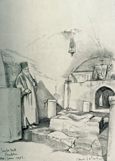 Jacobs Well ved Shechem Nablus, 1902. av John Fulleylove