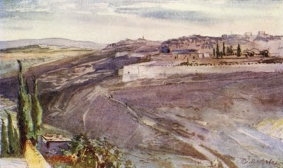 Jerusalem, fra det tradisjonelle stedet på Oljeberget der Kristus gråt over byen av John Fulleylove