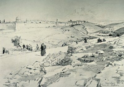 Jerusalem, med veien fra Betania, 1902. av John Fulleylove