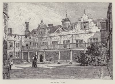 Knole House, The Stone Court (litho) av John Fulleylove