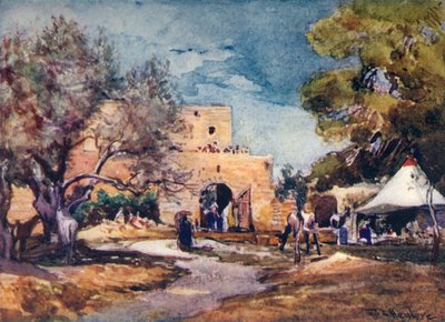 Middelalderbygning utenfor Jerusalems nordmur, 1902. av John Fulleylove