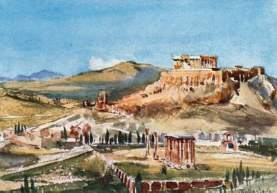 Akropolis og tempelet til Olympian Zevs fra Hill Ardettos av John Fulleylove