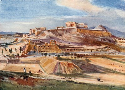 Akropolis fra bunnen av Philopappos-høyden av John Fulleylove