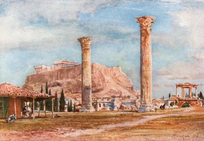 Akropolis fra stedet for tempelet til den olympiske Zeus av John Fulleylove