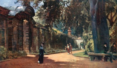 Botanisk hage (fargelitografi) av John Fulleylove