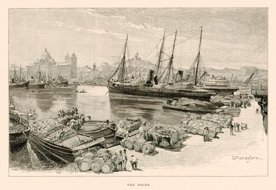 The Docks (litho) av John Fulleylove