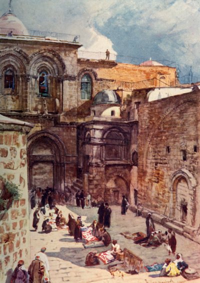Forgården til Den hellige gravs kirke, 1902. av John Fulleylove