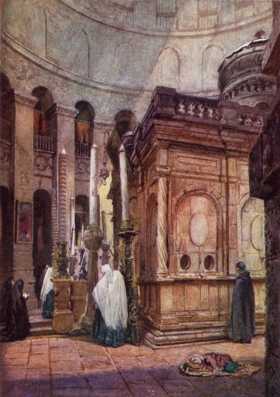 Rotunden og kapellet til Den hellige grav (farge litho) av John Fulleylove