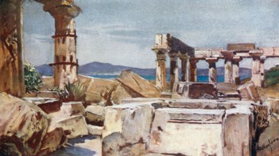 Athena-tempelet på øya Egina av John Fulleylove