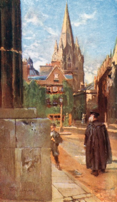 Universitetskirken St. Mary (fargelitografi) av John Fulleylove