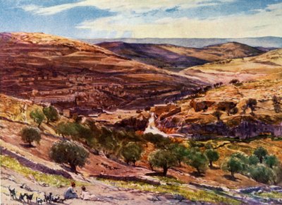 The Valley of Hinnom med Hill of Offence, 1902. av John Fulleylove