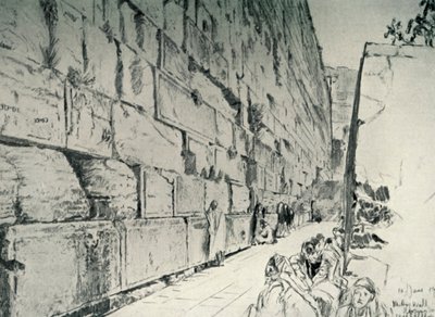 Wall of the Wailing-Place, 1902. av John Fulleylove