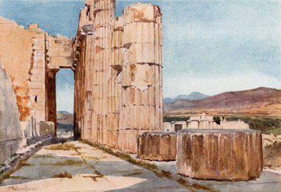Utsikt over Northern Peristyle of the Parthenon ser vestover av John Fulleylove