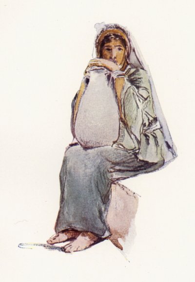 Vannbærer, sittende figur, Jerusalem av John Fulleylove