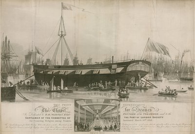 Kapellet for sjømenn, innstiftet 18. mars 1818 og fortøyd utenfor Wapping av John Gendall