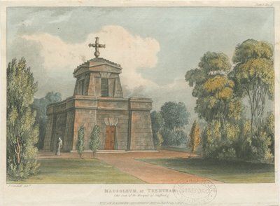 Trentham - Mausoleet: farget litografi, nd [c 1824] av John Gendall