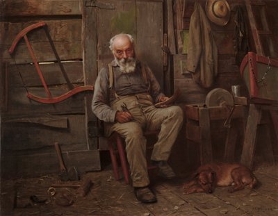 Båtbygger, ca. 1904. av John George Brown