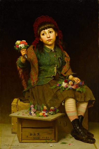 Kjøp en Posy, ca. 1881 (olje på lerret) av John George Brown