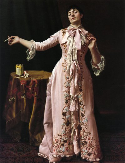 Kvinne som røyker, 1895 av John George Brown