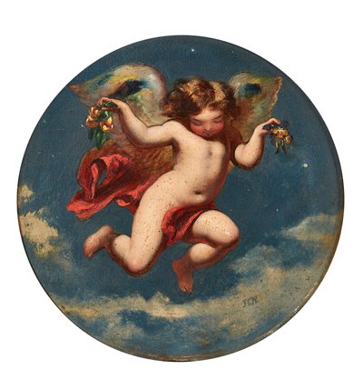 Puck - Fast Through the Flower There . . . (2. akt, scene 2 - en midtsommernattsdrøm) (olje om bord) av John George Naish