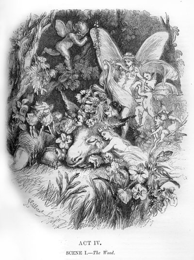 En midtsommernattsdrøm av William Shakespeare av John Gilbert