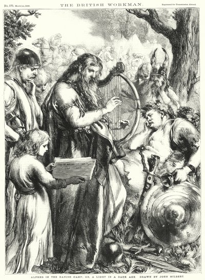 Alfred i den danske leir; eller, et lys i en mørk tid (gravering) av John Gilbert