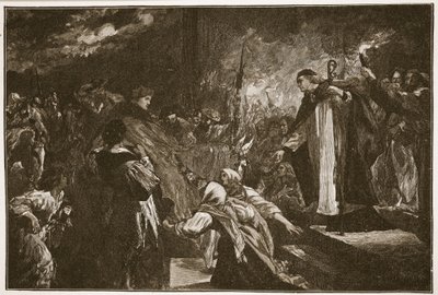 Kardinal Wolsey ved Leicester Abbey, illustrasjon fra 