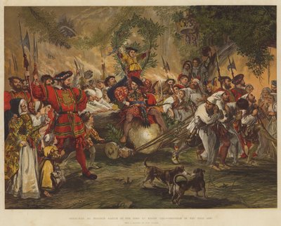 Jul på Windsor Castle i Henry VIIIs tid, og henter inn Yule Log av John Gilbert