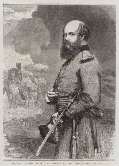 Hans Kongelige Høyhet Hertugen av Cambridge, KG, etc, gravering av General Commanding-in-Chief av John Gilbert