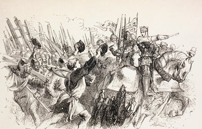 Kong Henrys styrker ved beleiringen av Harfleur, Frankrike, 1890 av John Gilbert