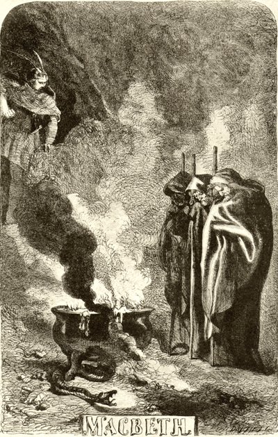 SHAKESPEARE - Macbeth - de tre heksene av John Gilbert