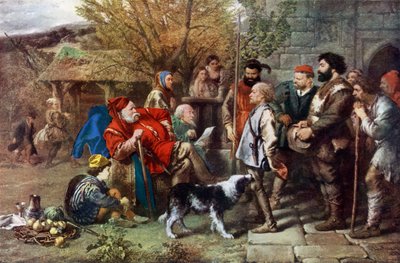 Sir John Falstaff anmelder sitt fillete regiment av John Gilbert