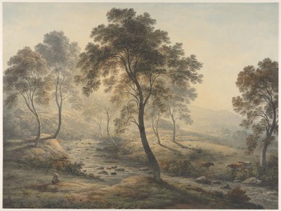 Tidlig morgen nær Loch Katrine i Trossachs, Skottland av John Glover