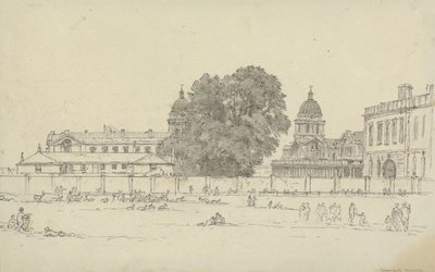 Greenwich Hospital (blekk og vask på papir) av John Glover