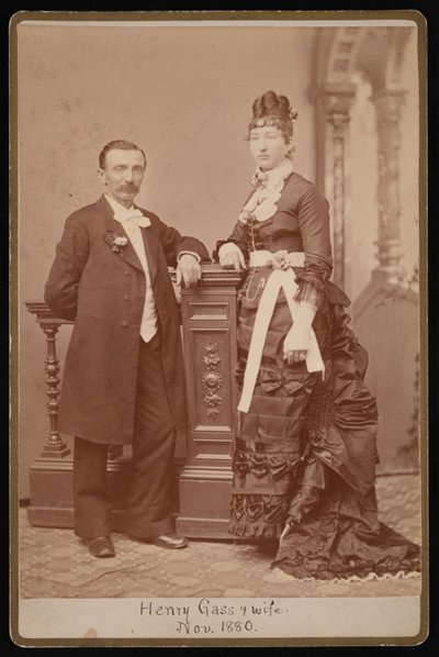 Portrett av Henry Gass 1835-1884 og kone Emma Dibble, november 1880. av John Goldin