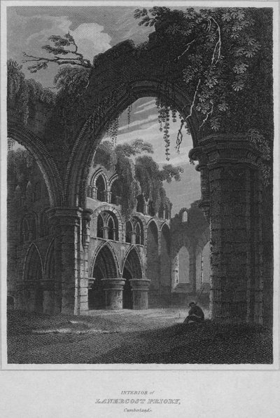 Interiør i Lanercost Priory, Cumberland, 1814 av John Greig