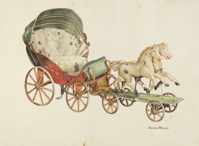 Calash og hester, ca. 1940. av John Hall