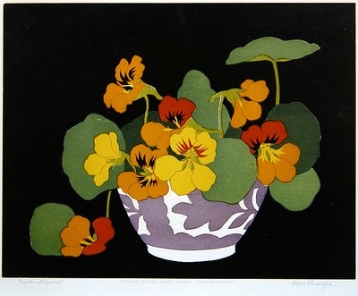 Nasturtiums (tresnitttrykk) av John Hall Thorpe