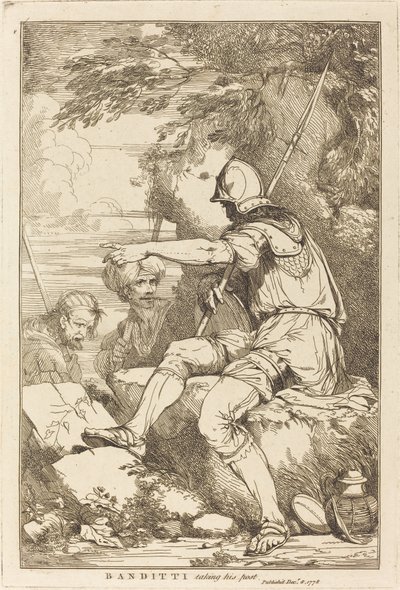 Banditti tar posten sin av John Hamilton Mortimer