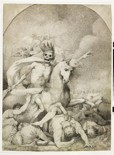 Death on a Pale Horse, ca. 1775 (penn og svart blekk på vevd papir) av John Hamilton Mortimer