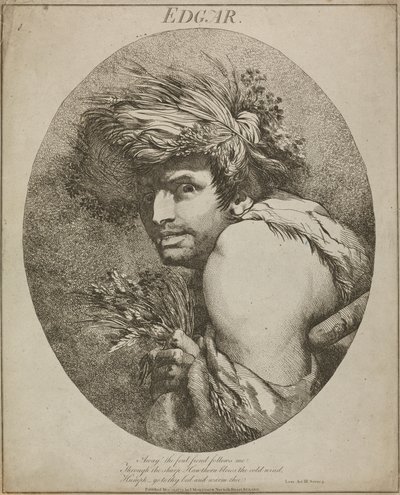 Edgar, "Kong Lear", akt III, scene III av John Hamilton Mortimer
