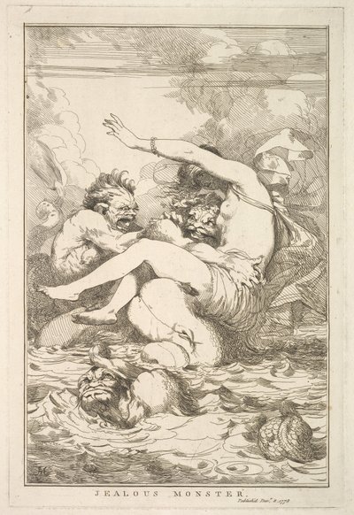 Sjalu monster fra femten etsninger dedikert til Sir Joshua Reynolds, 8. desember 1778. av John Hamilton Mortimer