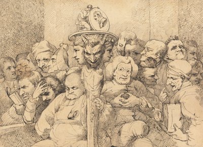 Litterære karakterer samlet rundt Shakespeares medalje av John Hamilton Mortimer