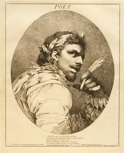 Poet, fra en midtsommernattsdrøm, akt V, scene I, 1775 av John Hamilton Mortimer