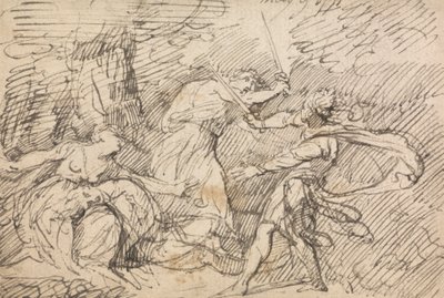 To menn som kjemper før en kvinne av John Hamilton Mortimer