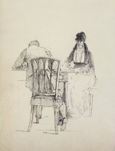 En mann som leser, ca. 1804-30 av John Harden